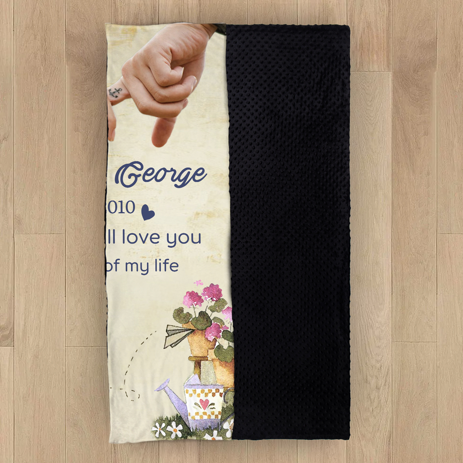 Personalised Couple Blanket Finger Gesture Promise Blanket-Jessemade AU
