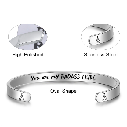 Personalised Silver Colour Women's Bracelet With 1 Text-Jessemade AU