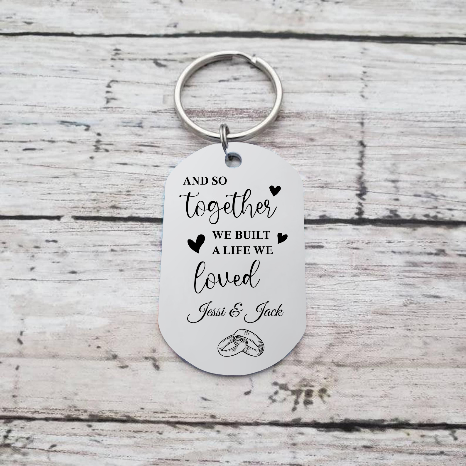 Personalised Photo Keychain for Couple "AND SO TOGETHER WE BUILT A LIFE WE LOVED" Valentine's Day Gift-Jessemade AU