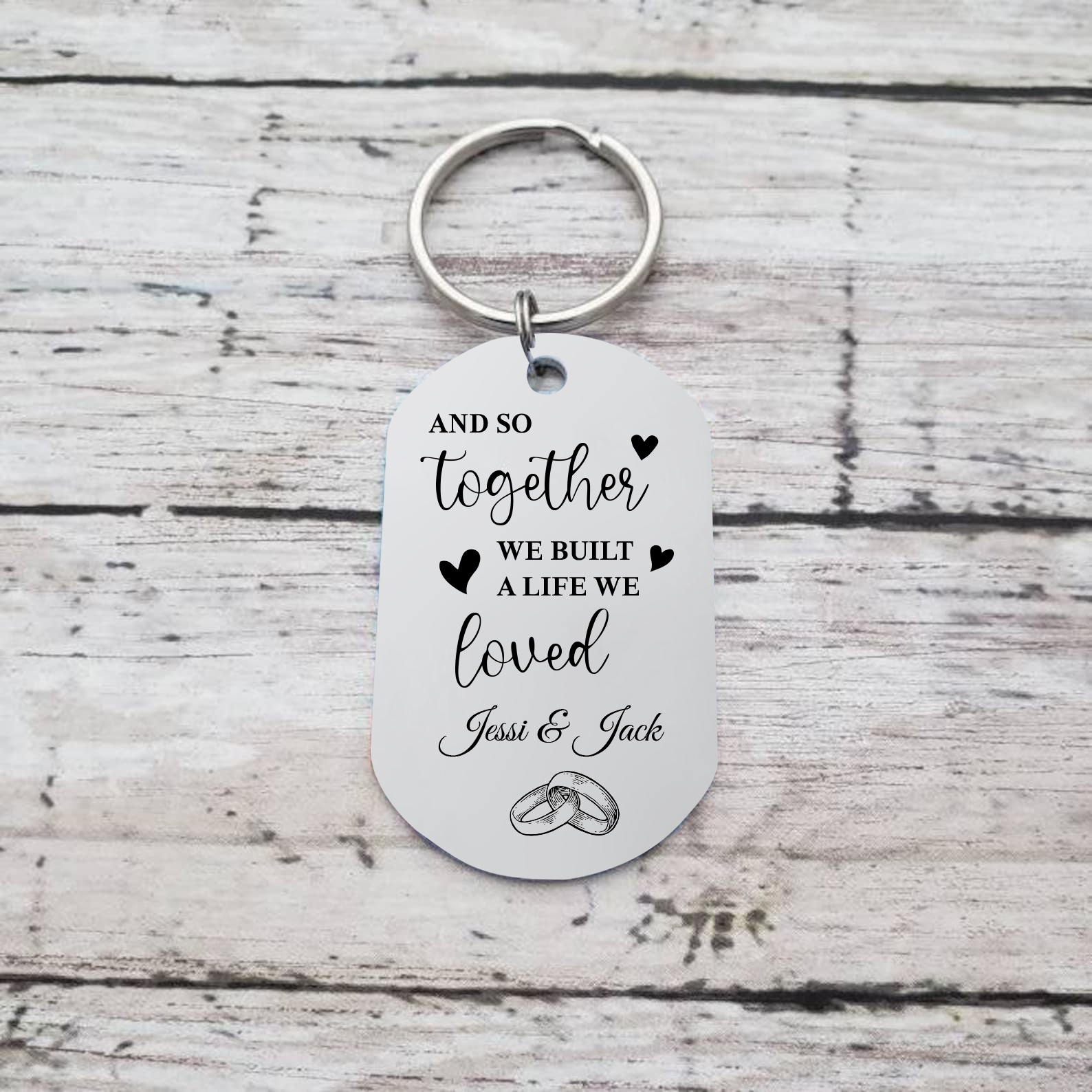 Personalised Photo Keychain for Couple "AND SO TOGETHER WE BUILT A LIFE WE LOVED" Valentine's Day Gift-Jessemade AU
