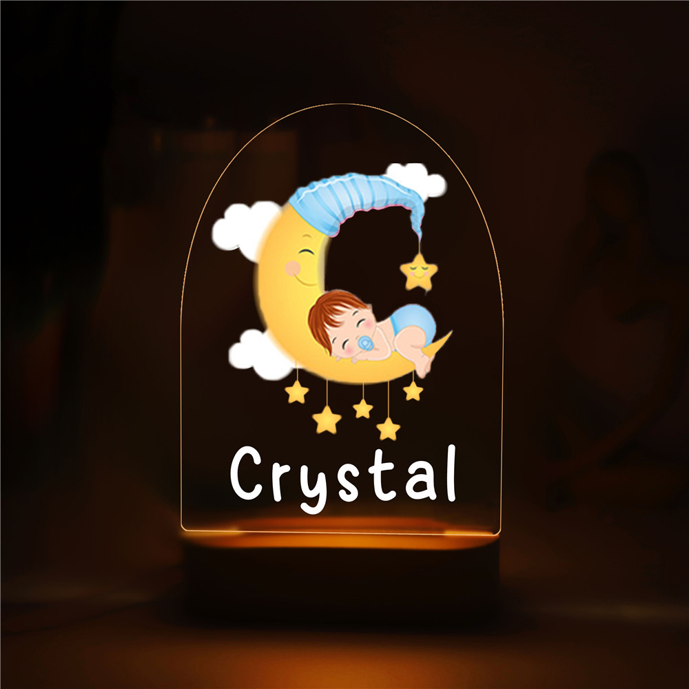 Personalised Sleeping Baby Night Light Custom Name LED Lamp Baby Gift for Kids-Jessemade AU