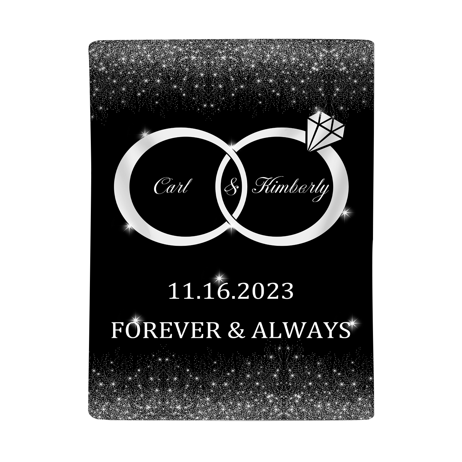 Personalised Couple Blanket Customised 2 Names & Date Blanket Ring Valentine's Day Anniversary Gift for Couples-Jessemade AU