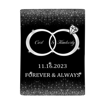 Personalised Couple Blanket Customised 2 Names & Date Blanket Ring Valentine's Day Anniversary Gift for Couples-Jessemade AU