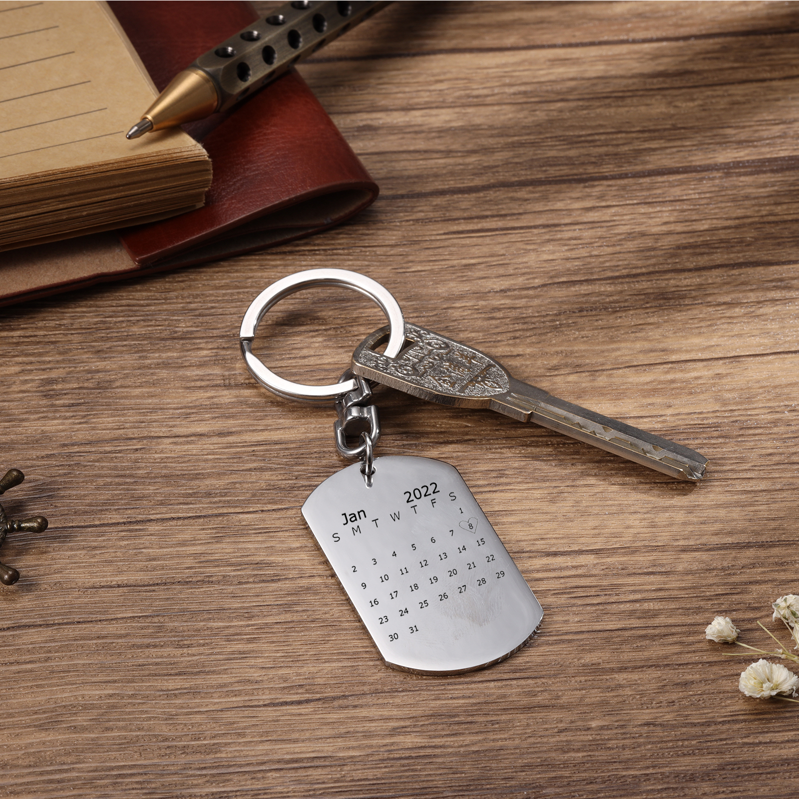 Personalised Photo Keychain with Engraving 1 Special Date Keyring Gifts for Love One-Jessemade AU