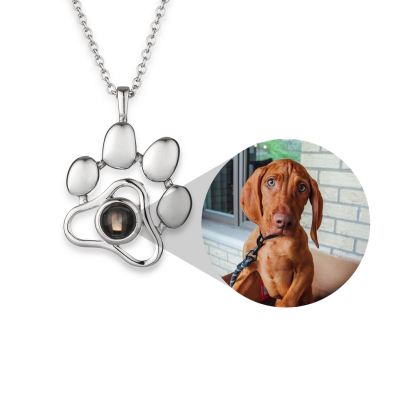 Personalised Photo Projection Necklace Engraved Paw Necklace Gifts For Her-Jessemade AU