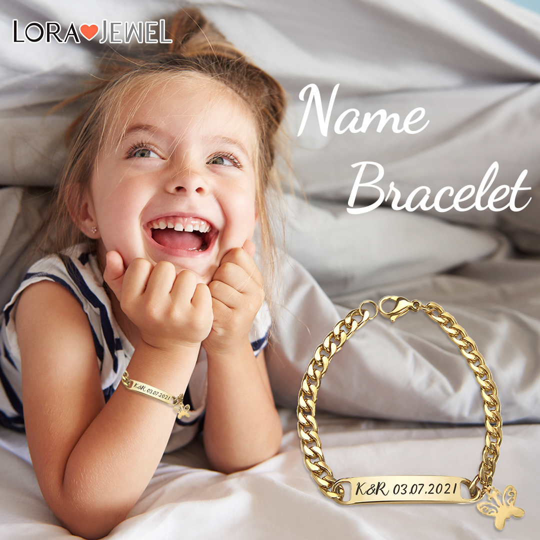 Personalised Name Bracelet Butterfly Bracelet Customised Baby Gift-Jessemade AU