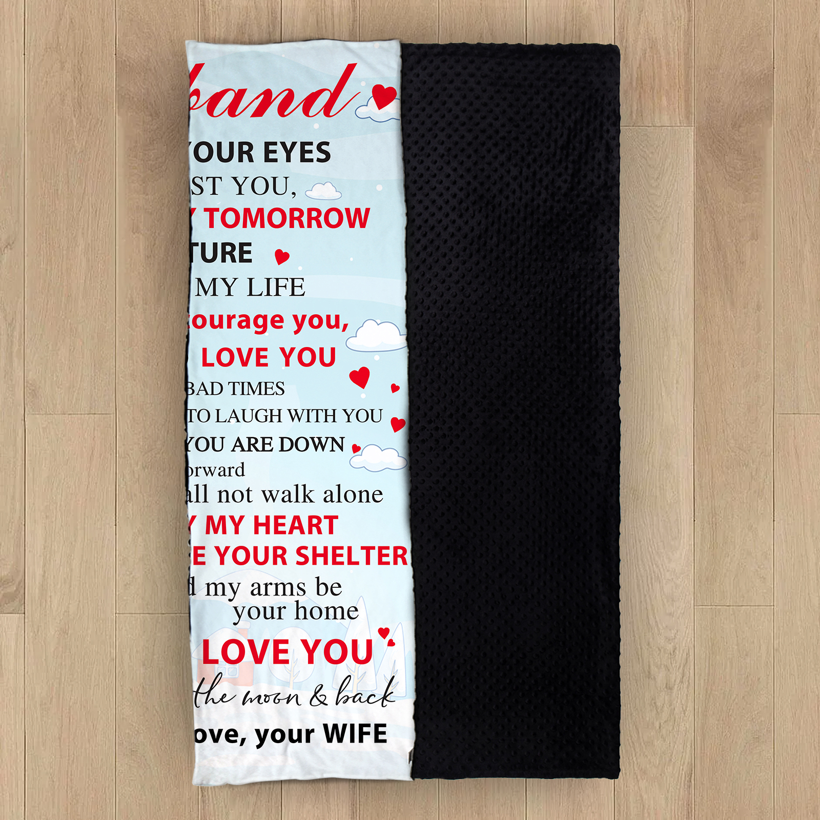 To My Husband Couple Penguin Blanket Custom Name Valentines Gift-Jessemade AU