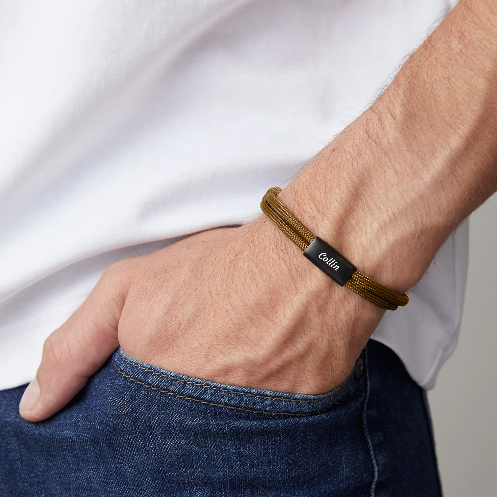 Personalised 1 Name Bracelet Custom Adjustable Bracelet Gifts for Him-Jessemade AU