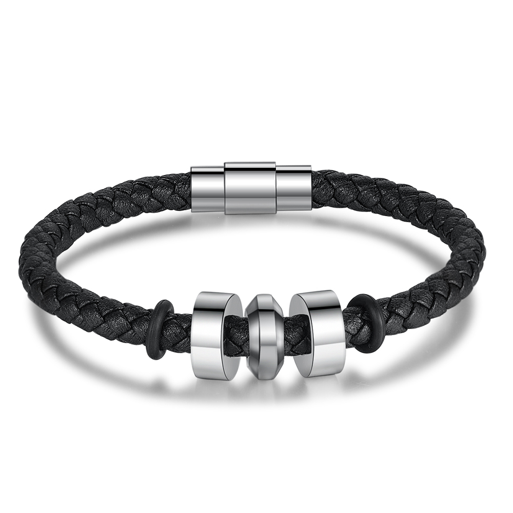 Personalised 2 Beads Men's Bracelet For Him-Jessemade AU