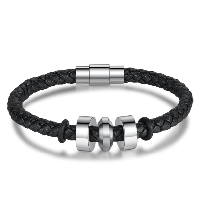 Personalised 2 Beads Men's Bracelet For Him-Jessemade AU