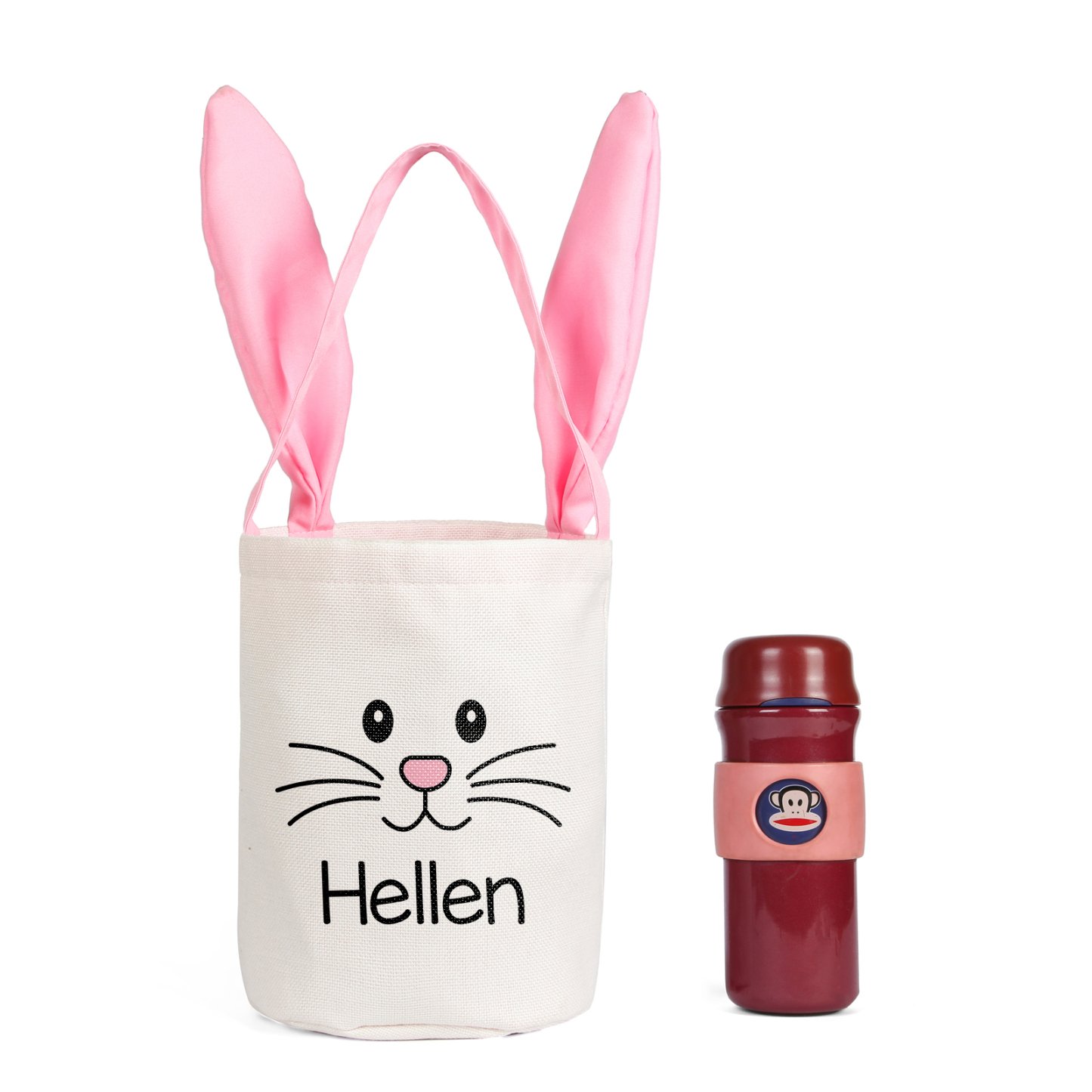 Easter Bunny Tote Bag Personalised Name Bucket Bag Bunny Basket Gifts For Kids-Jessemade AU