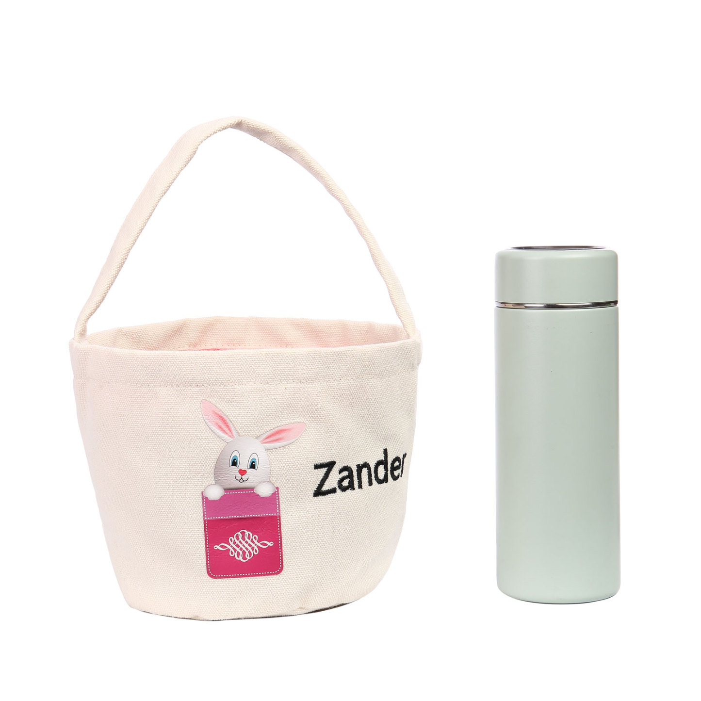 Personalised Bunny Tote Bag Custom Name Bunny Basket Bucket Bag Easter Gift for Him/Her-Jessemade AU