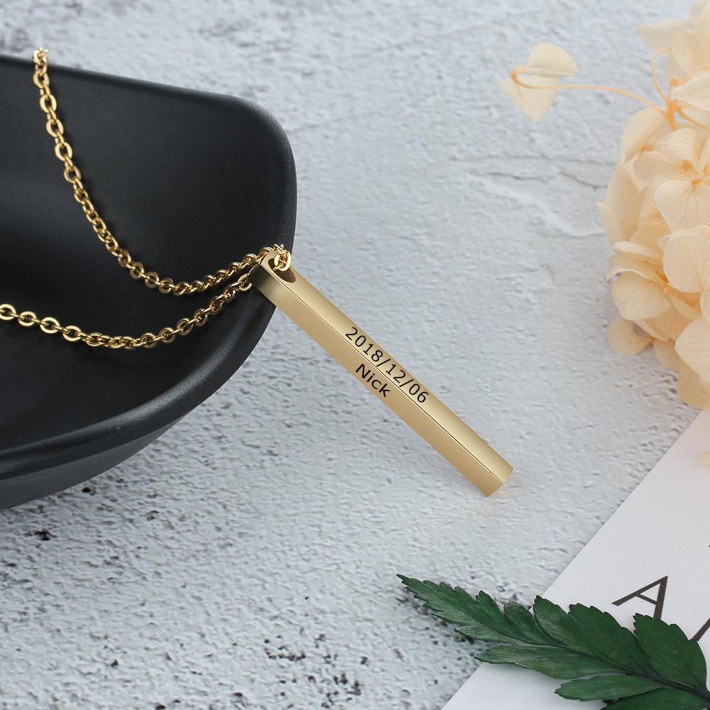 Customised 3D Bar Necklace-Jessemade AU