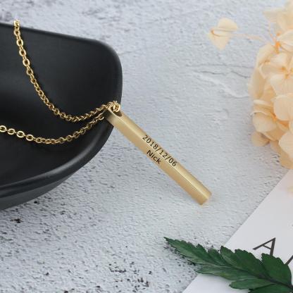 Customised 3D Bar Necklace-Jessemade AU