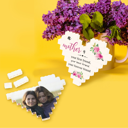 Custom Heart Shape Building Blocks Puzzle Photo Brick Square Shape Puzzle DIY Gift - Single Layers-Jessemade AU