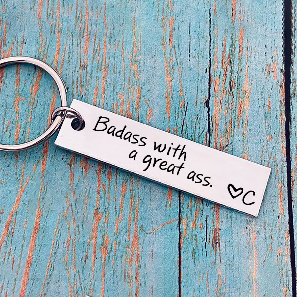 Personalised Letter Keychain Funny Keychain Stainless Steel Valentine's Day Gift for Couples-Jessemade AU