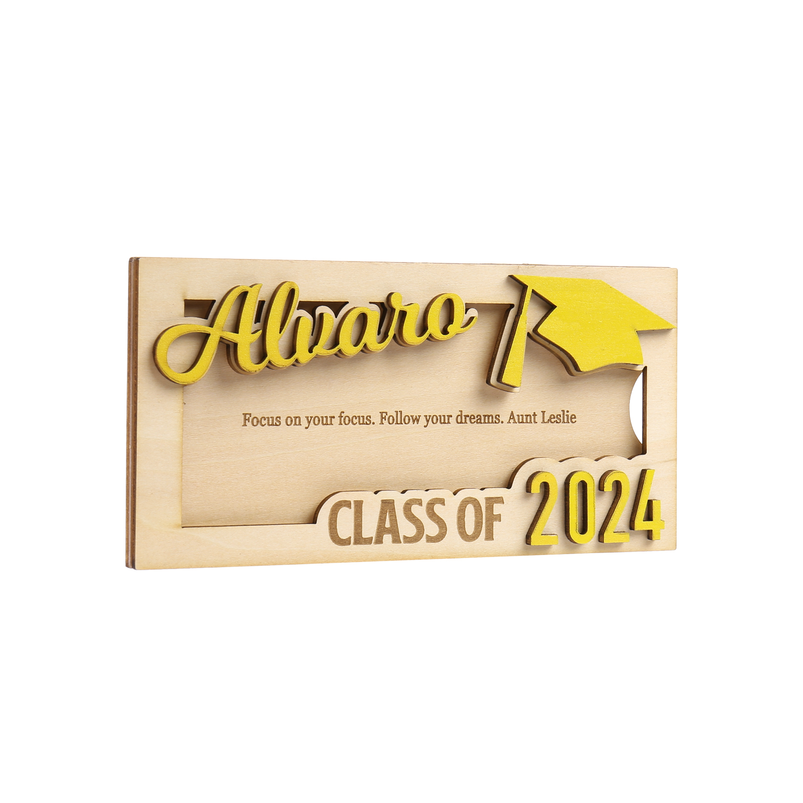 Class of 2024 Personalised Graduation Cash Clip Custom Name & Text Cash Box Creative Gifts for Her/Him-Jessemade AU