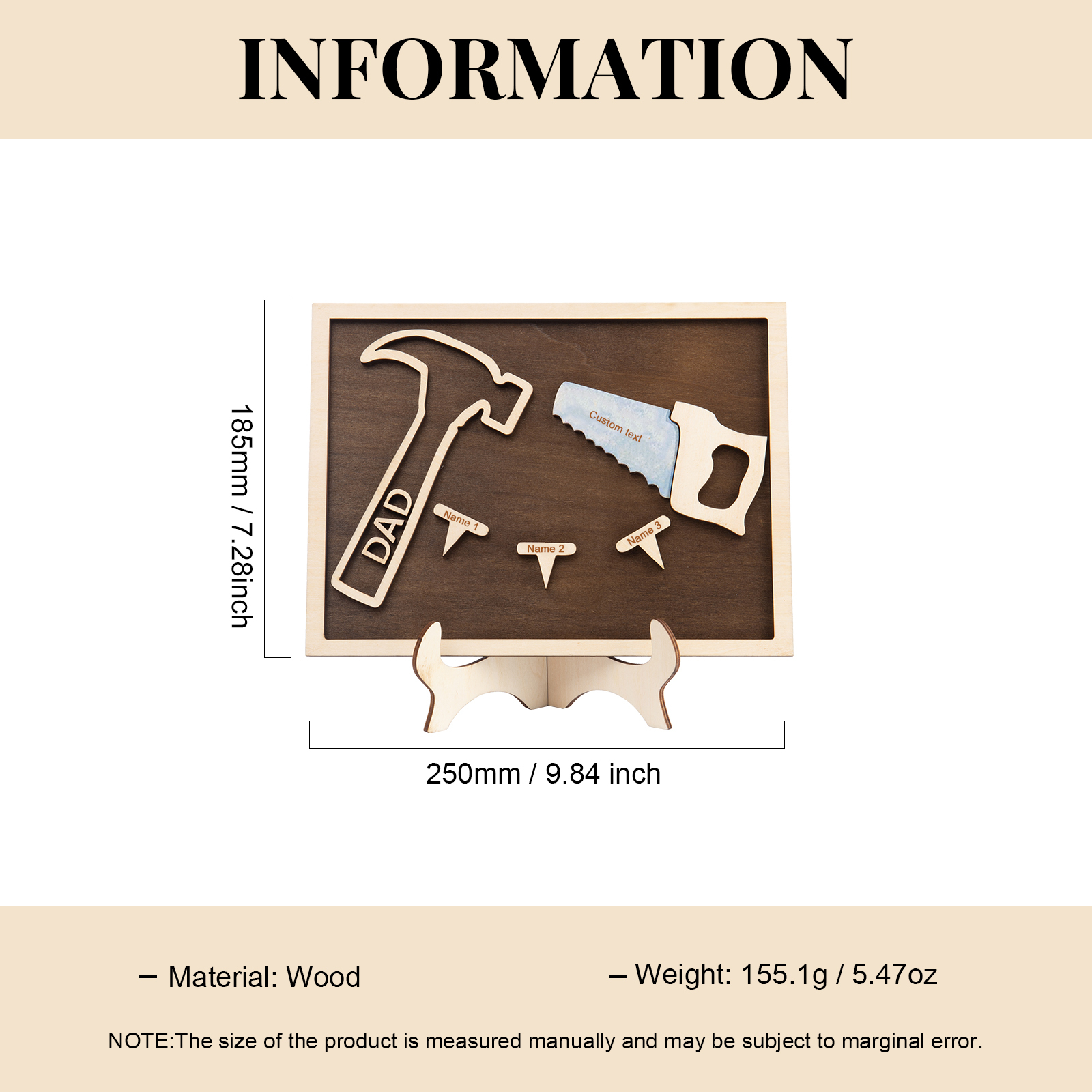 Dad Tool Set Wood Signs Custom 3 Names Father’s Day Handyman Construction Dad Sign-Jessemade AU