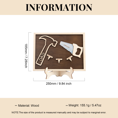 Dad Tool Set Wood Signs Custom 3 Names Father’s Day Handyman Construction Dad Sign-Jessemade AU