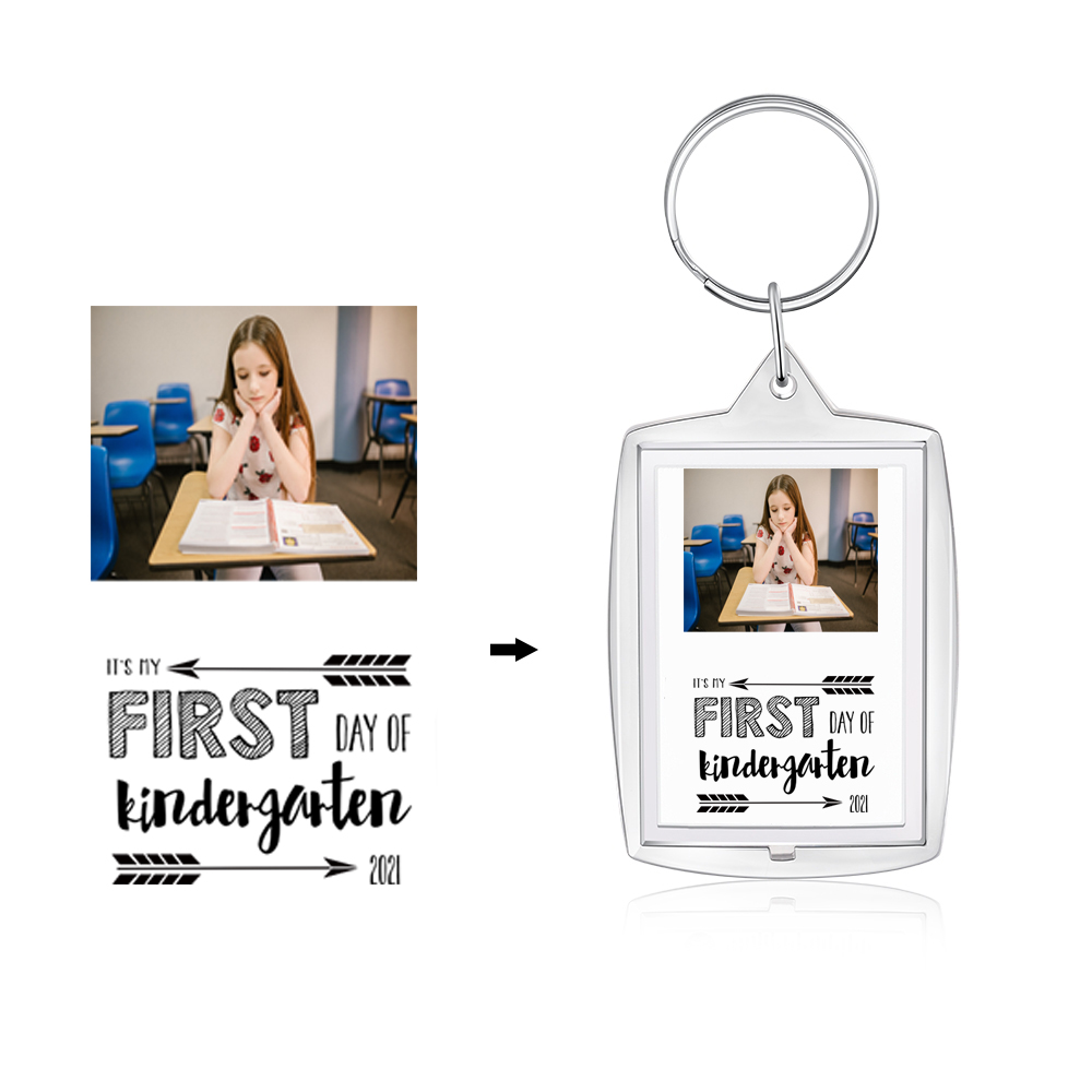 First Day Of Kindergarten-Personalised Photo Keychain Gifts For Kids