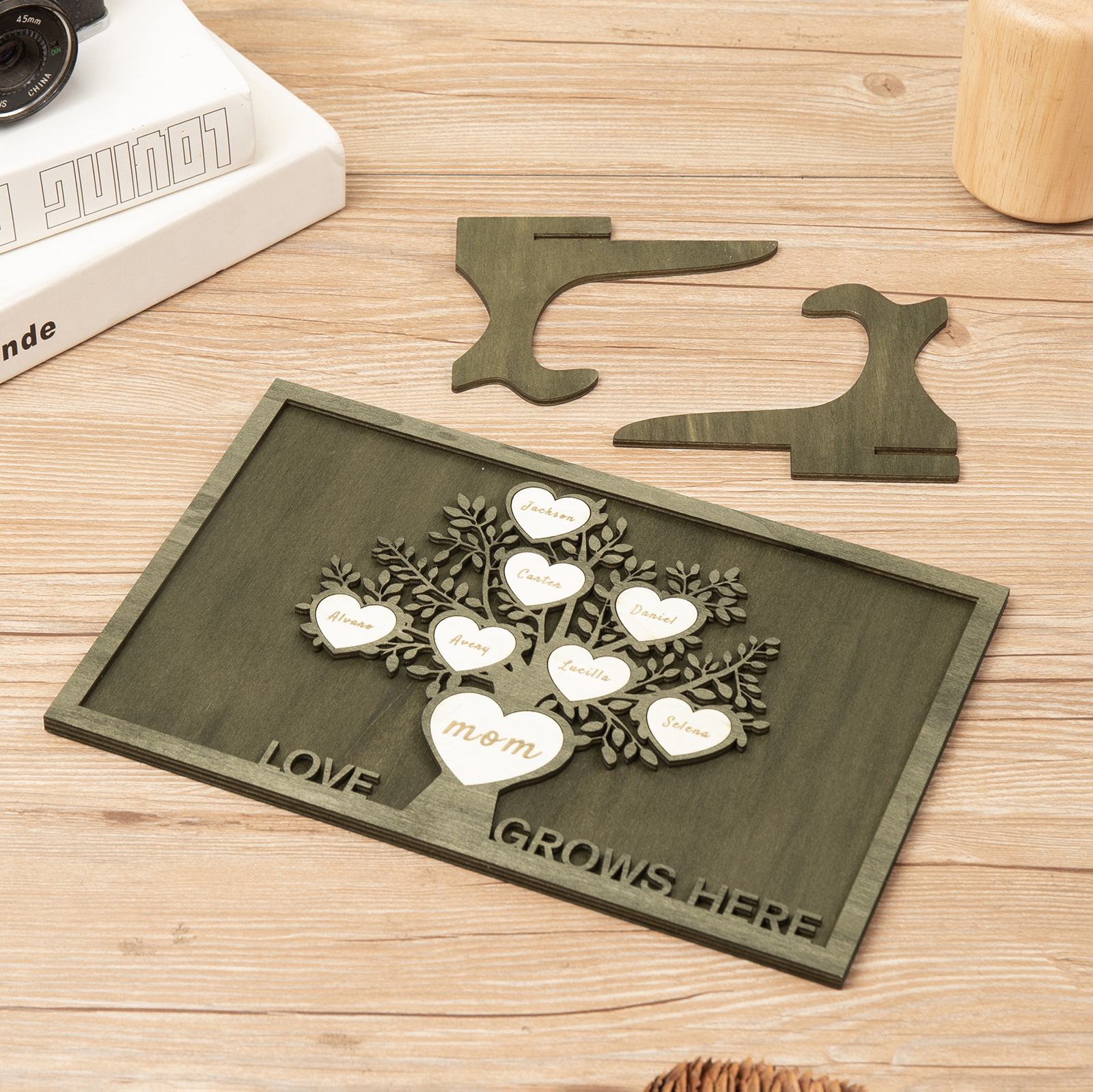 Family Tree Wood Frame Personalised Family Tree Sign Custom 8 Names Plaque-Jessemade AU