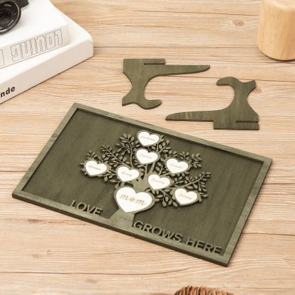 Family Tree Wood Frame Personalised Family Tree Sign Custom 8 Names Plaque-Jessemade AU