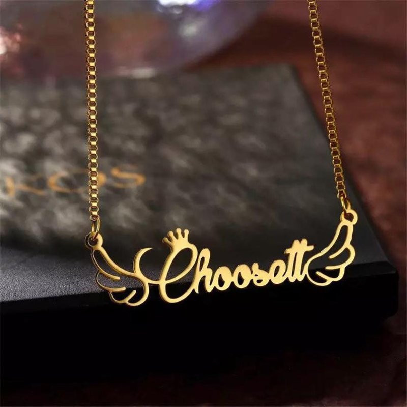 Personalised Wings Necklace Custom 1 Name Necklace Gift For Her-Jessemade AU