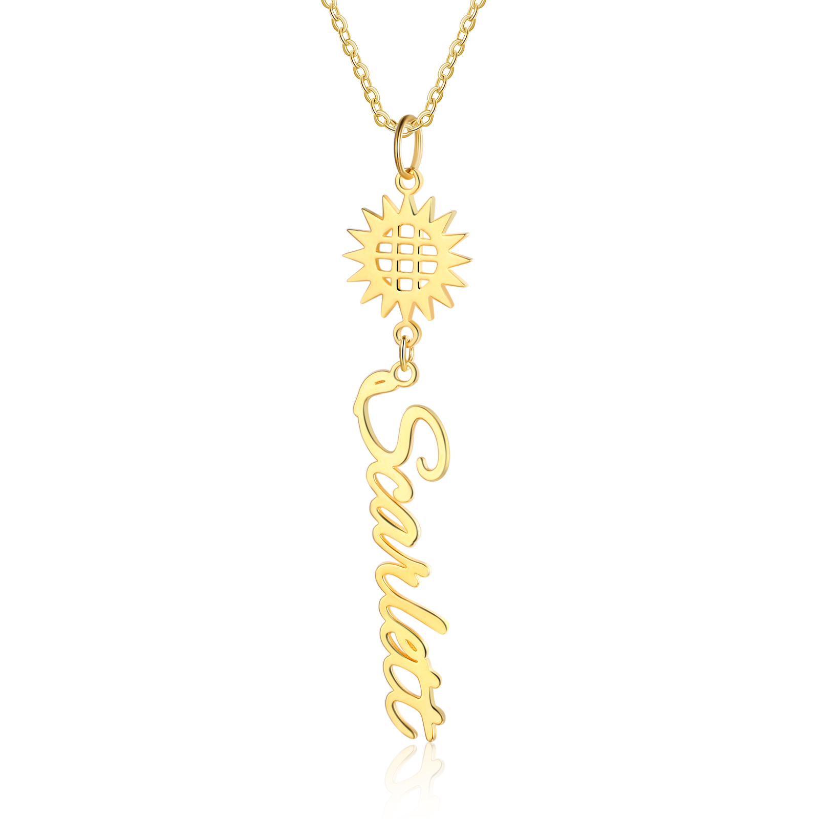 Mother's Day Gifts Personalised Sunflower Necklace Custom Name Necklace Gift for Her | Jessemade