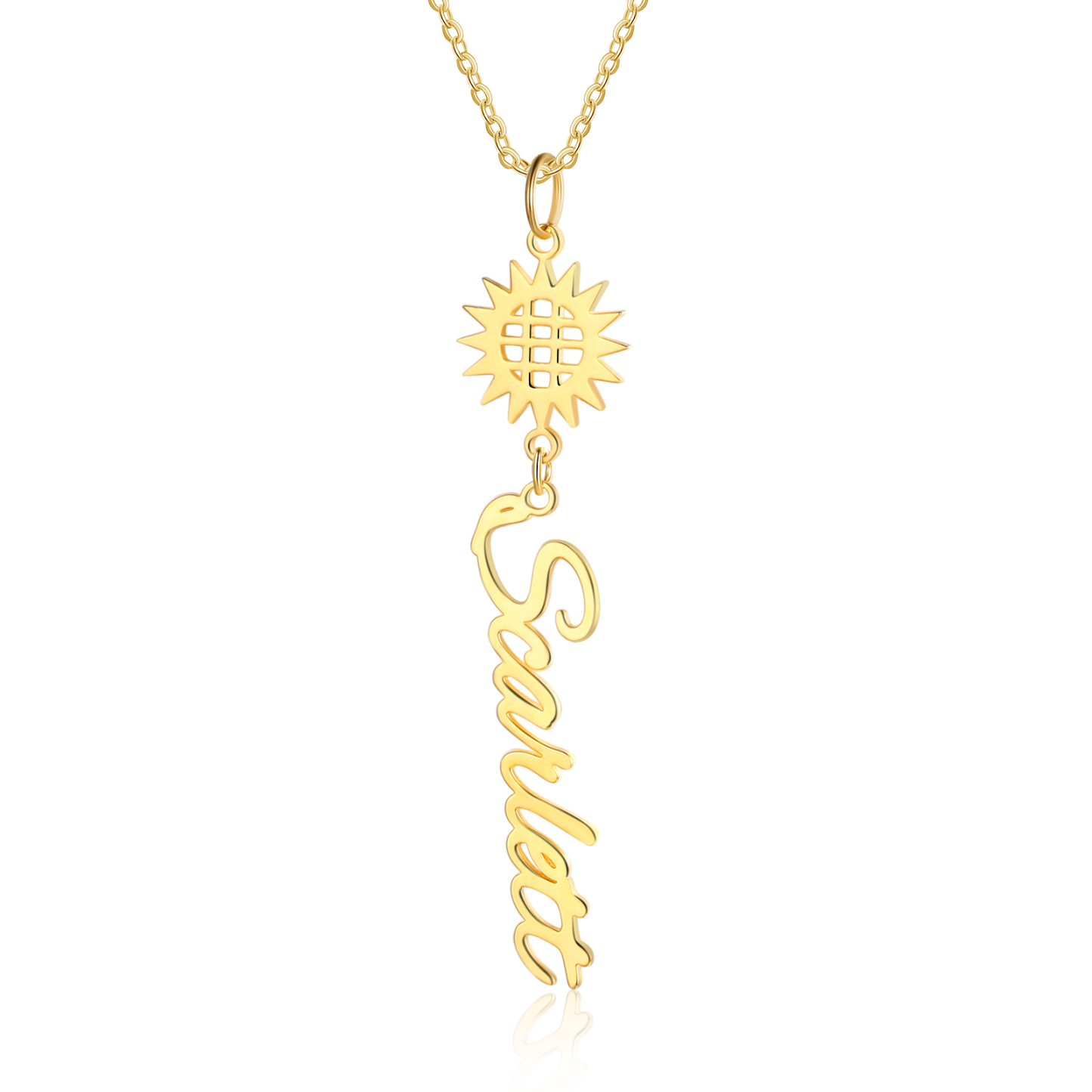 Mother's Day Gifts Personalised Sunflower Necklace Custom Name Necklace Gift for Her | Jessemade-Jessemade AU
