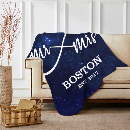 Personalised Couple Blanket Customised 2 Names & Date Blanket Infinity Valentine's Day Gift for Him/Her-Jessemade AU