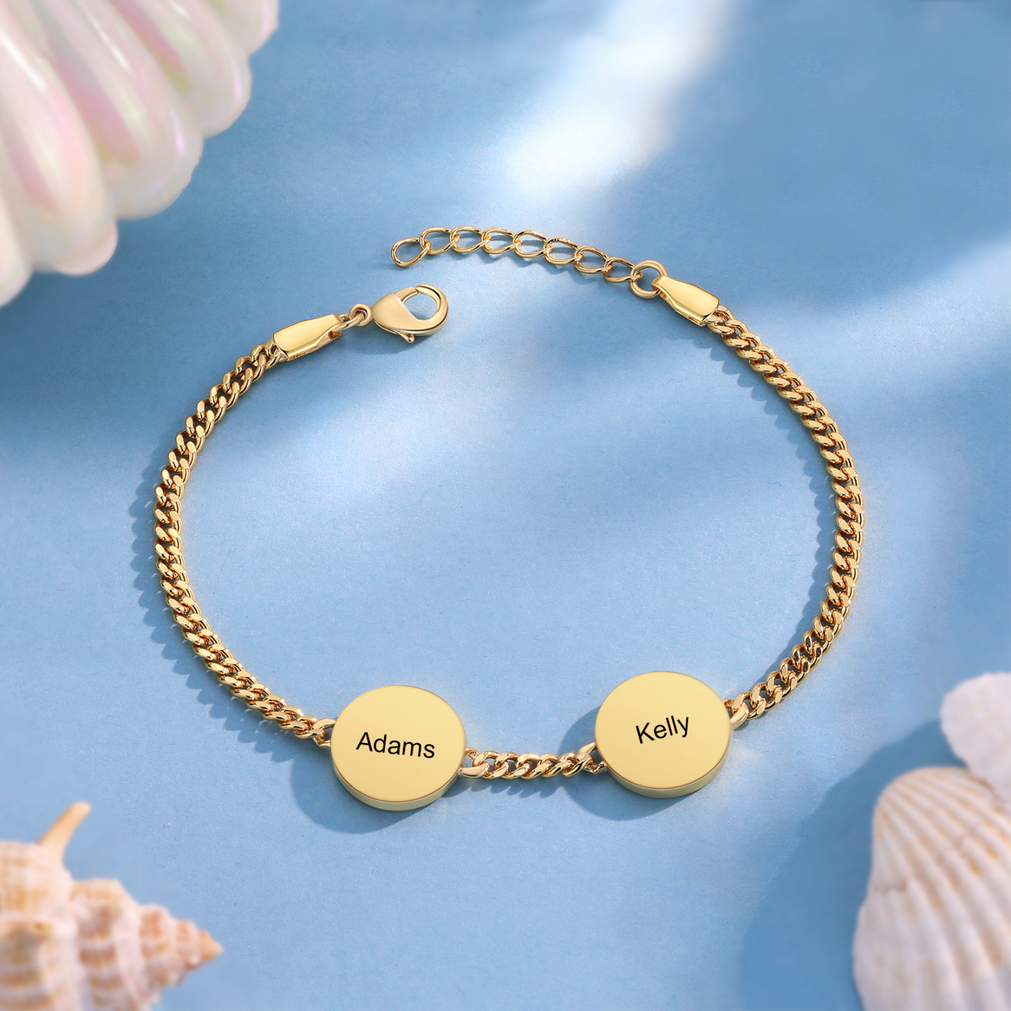 Personalised Women's Bracelet Customised 2-5 Names & Birthstones Bracelet Ocean Element Gift for Her-Jessemade AU