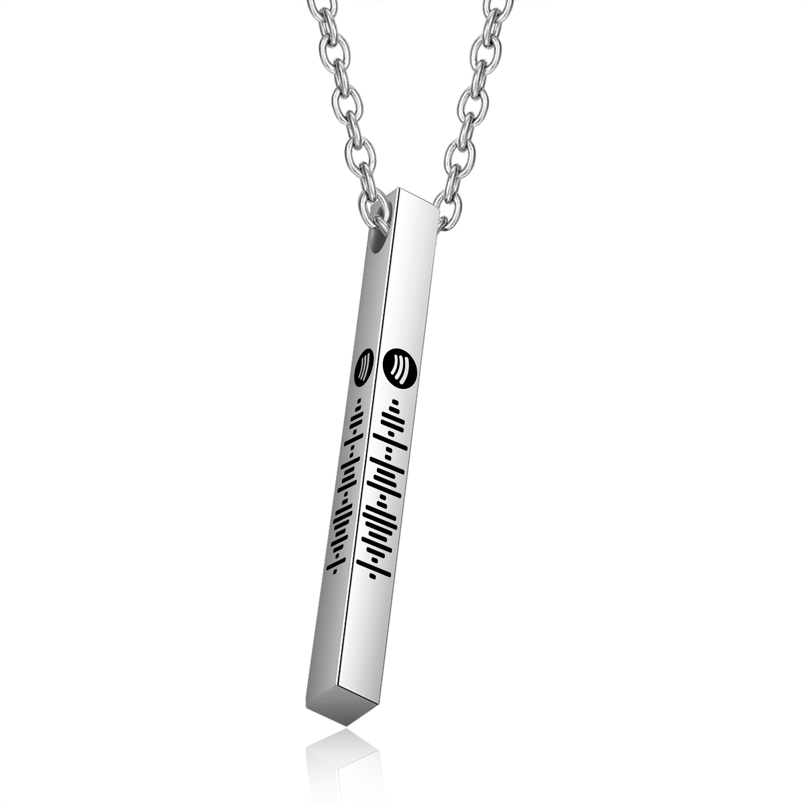 Personalised 3D Vertical Bar Necklace Customised Music Spotify Code Necklace for Her Him-Jessemade AU