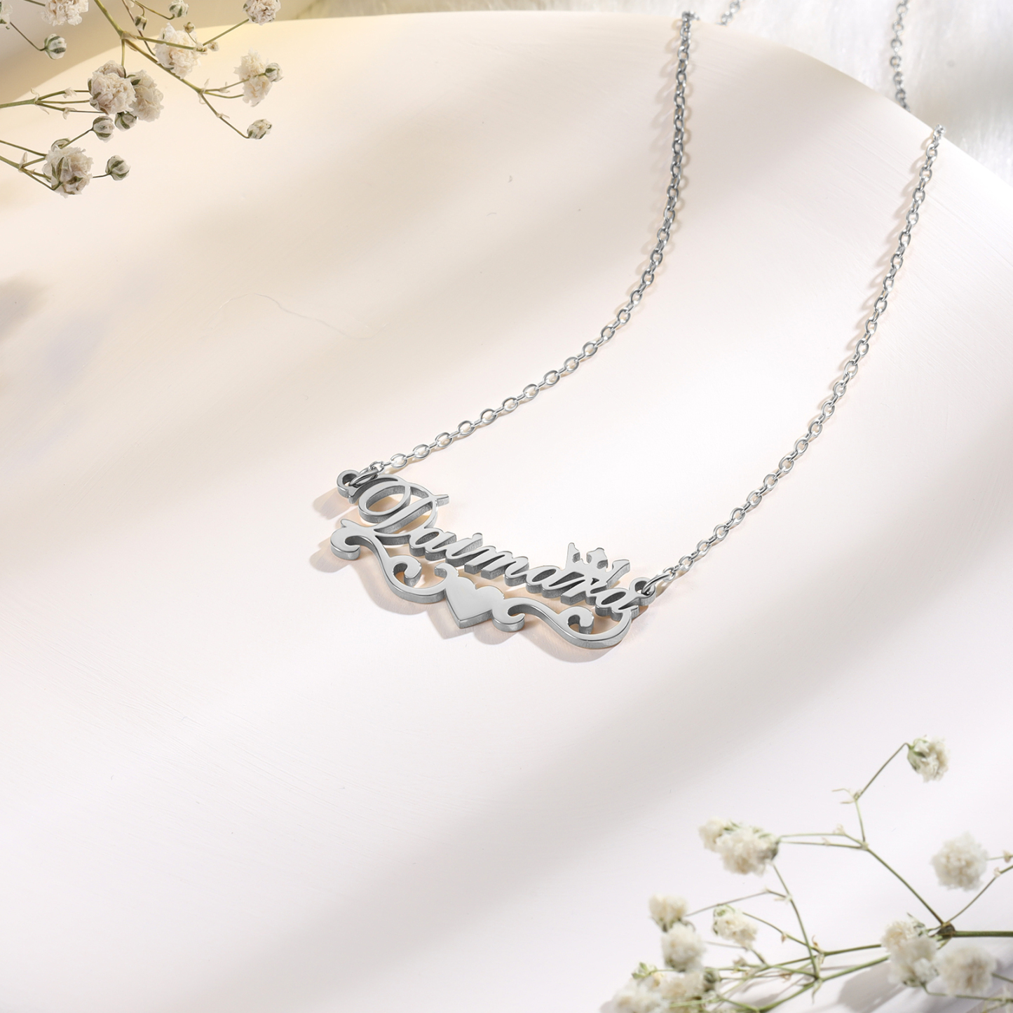 Crown Name Necklace Heart Personalised Name Necklaces Christmas Gift-Jessemade AU