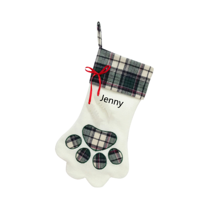 Christmas Dog Paw Stockings Personalised Name Stockings Decoration-Jessemade AU