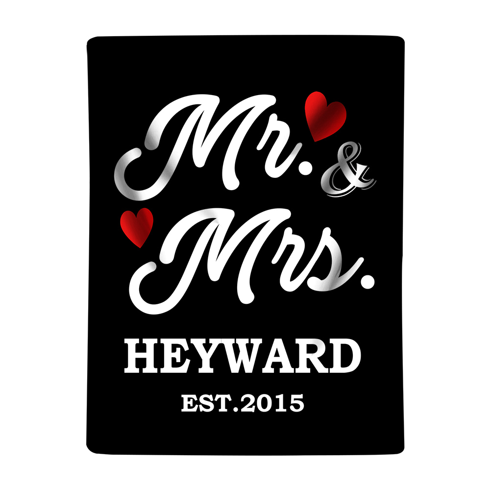 Personalised Couple Blanket Customised Text & Date Blanket Valentine's Day Gift for Him/Her-Jessemade AU