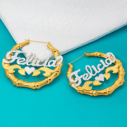 Personalised Circle Hoop Gold Name Earrings for Her-Jessemade AU