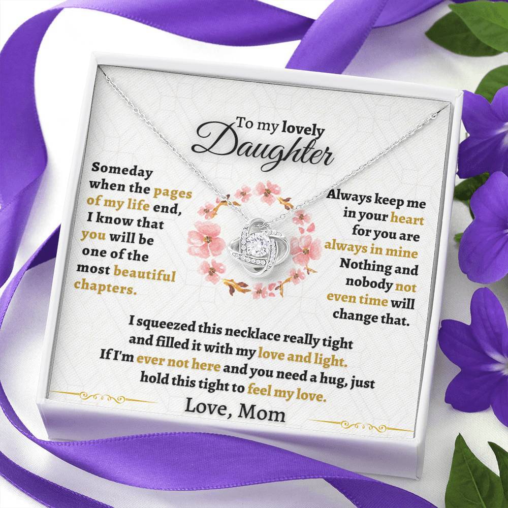 To My Daughter Love Knot Necklace "Never forget that I love you“ Inspirational Gifts for Daughter-Jessemade AU