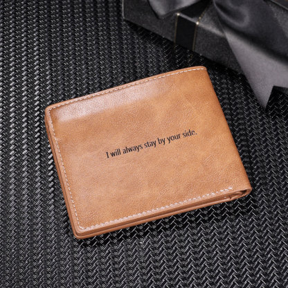 Personalised Leather Wallet Engraved Photo Short Purse Gifts For Men-Jessemade AU