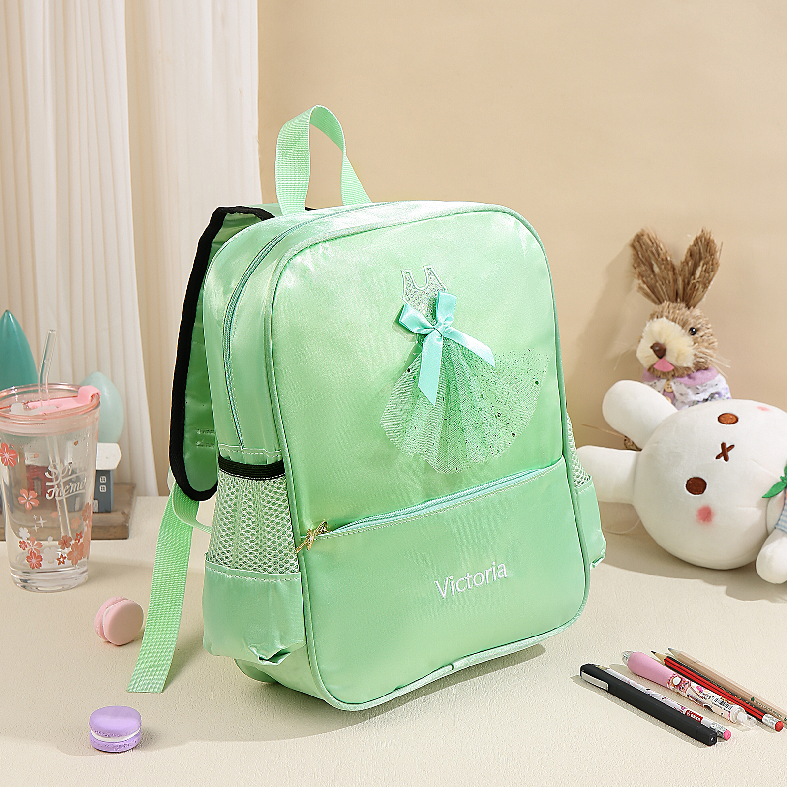 Personalised Princess Dress Style Schoolbag Custom Name Backpack Back To School Gift for Girls-Jessemade AU