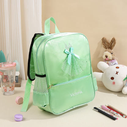 Personalised Princess Dress Style Schoolbag Custom Name Backpack Back To School Gift for Girls-Jessemade AU