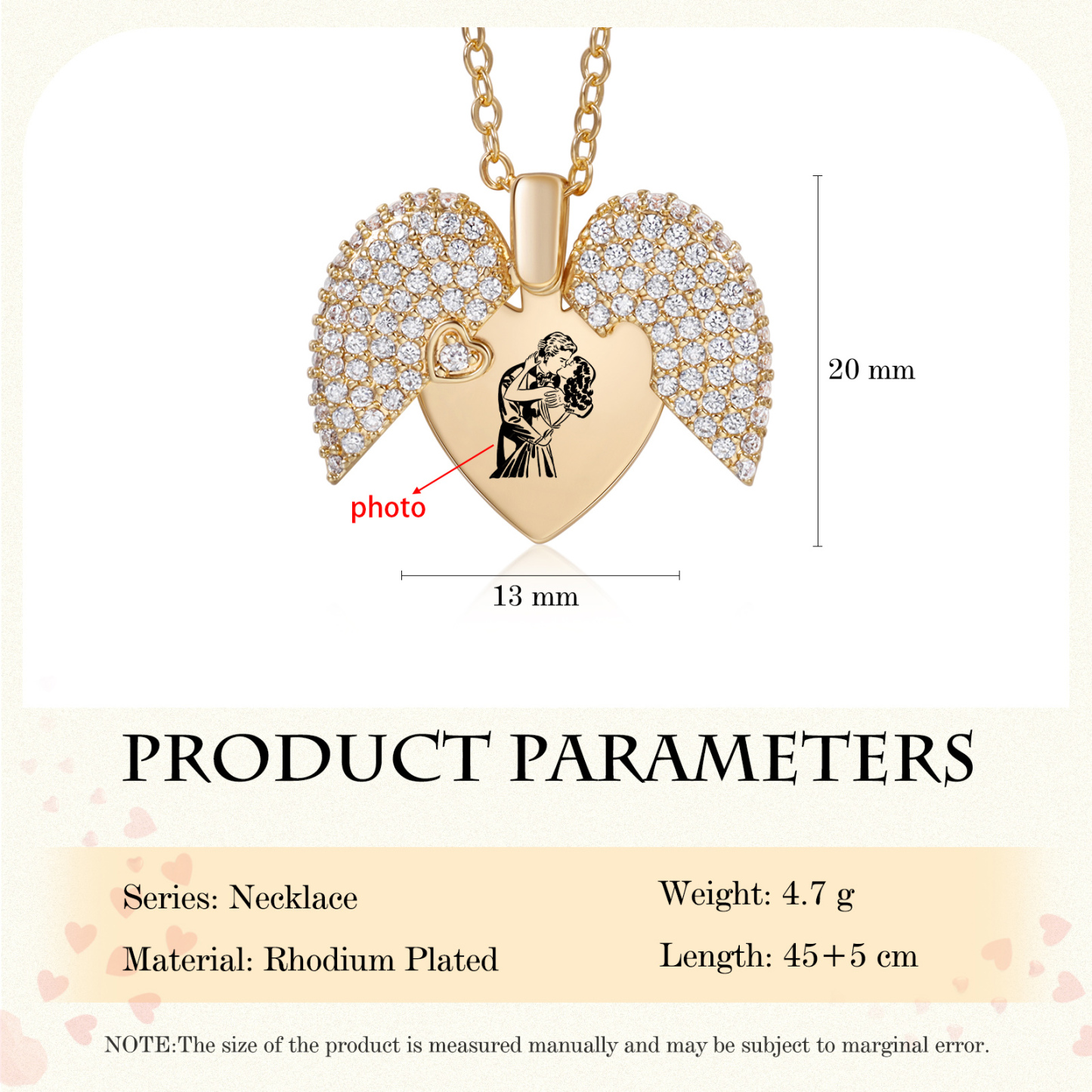 Personalised Locket Heart Necklace Custom Photo Necklace Creative Gifts For Her-Jessemade AU