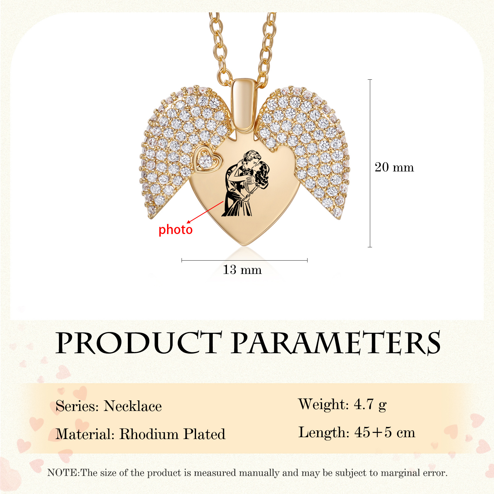 Personalised Locket Heart Necklace Custom Photo Necklace Creative Gifts For Her-Jessemade AU