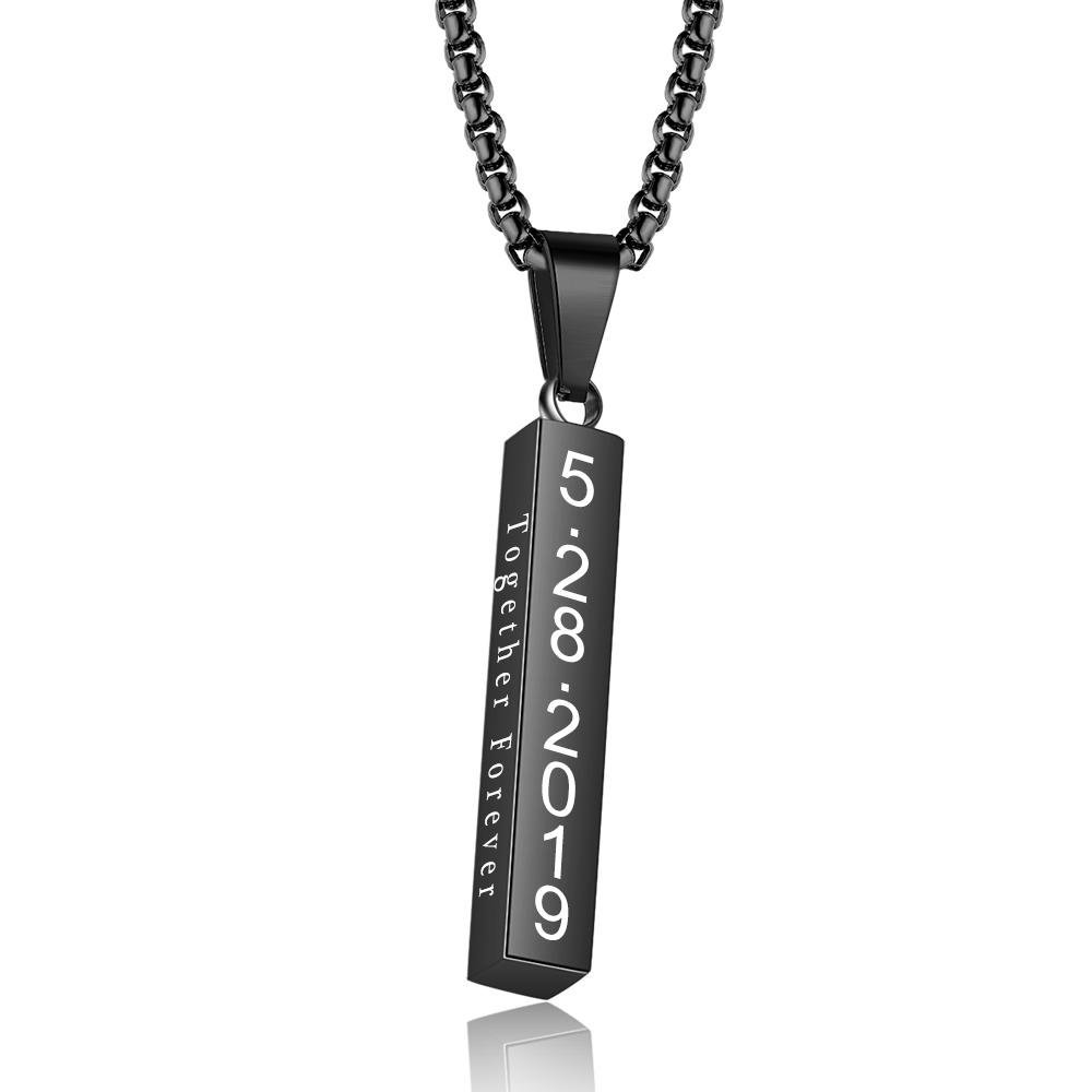 Personalised 3D Bar Necklace 4 Side Vertical Bar Necklace For Her-Jessemade AU