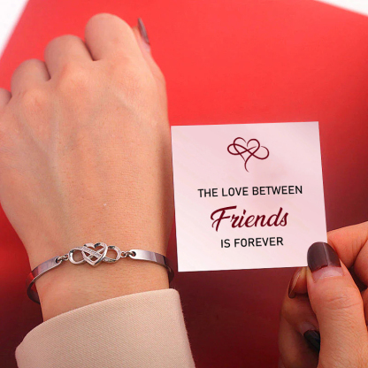 The Love Between Friends Is Forever Infinite Heart Bangle Bracelet-Jessemade AU
