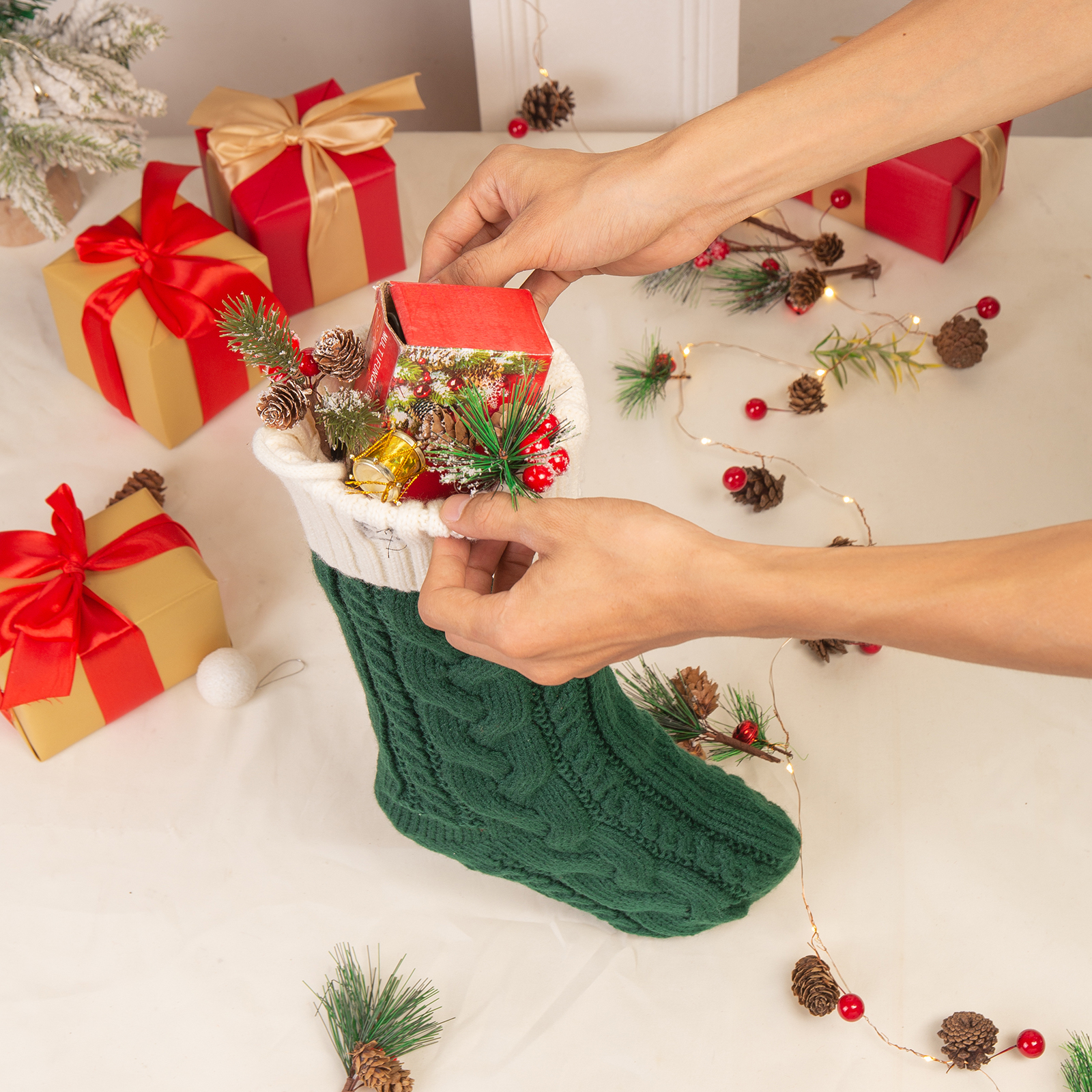 Personalised Christmas Stocking Ornaments Custom 1 Name Xmas Stocking Gifts for Family Friends-Jessemade AU