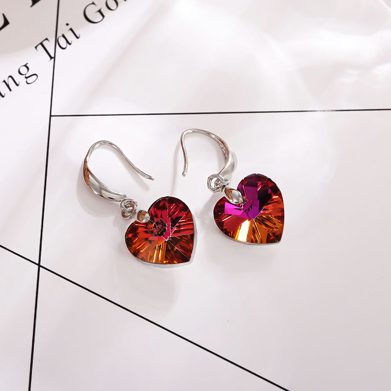 Women's Drop Earrings Heart-Shaped Crystal Earrings Birthday Mother's Day Gifts for Women Girls-Jessemade AU