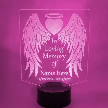 Personalised 7 Colours Changing Night Light Custom Name Wings Memorial LED Lamp Gifts For Lover-Jessemade AU