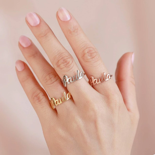 Personalised Name Ring Custom Rings with 1 Name Gifts for Mother Ring-Jessemade AU