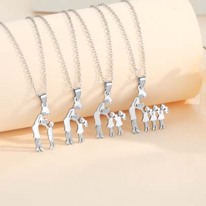 Women Necklace Mother & 3 Daughters Pendant Necklace Stainless Steel Mother's Day Gifts for Mum-Jessemade AU