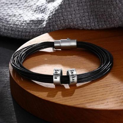 Personalised Leather Men's Bracelets Gift for Dad-Jessemade AU